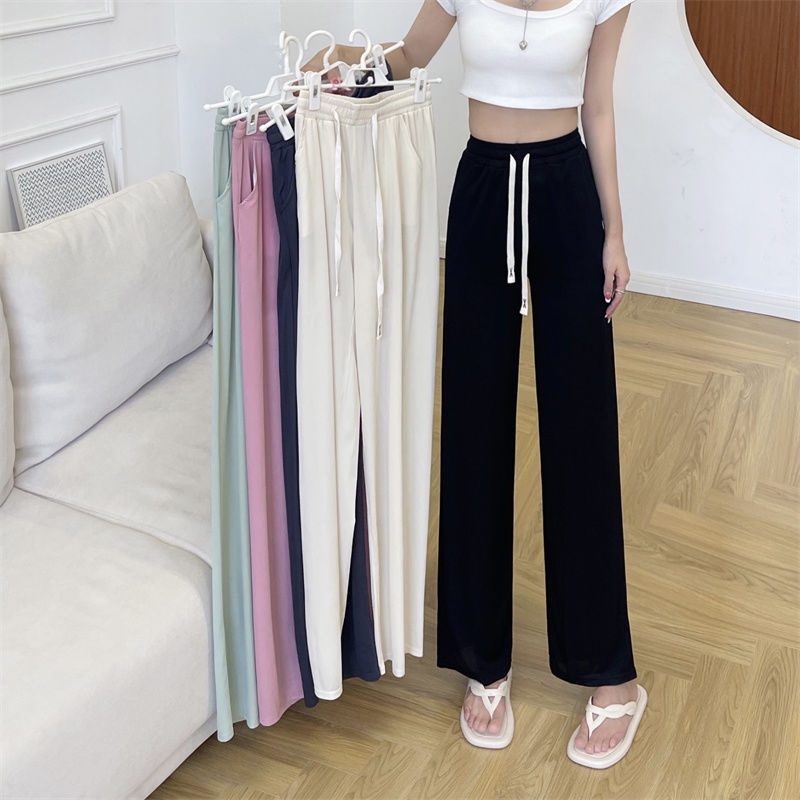 Quần Dài Nữ Ống Rộng Lưng Cao Thời Trang Hàn Quốc Mới