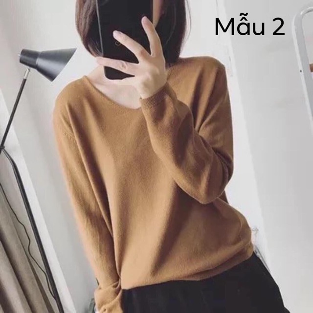 Áo len cổ tim dáng xuông | BigBuy360 - bigbuy360.vn
