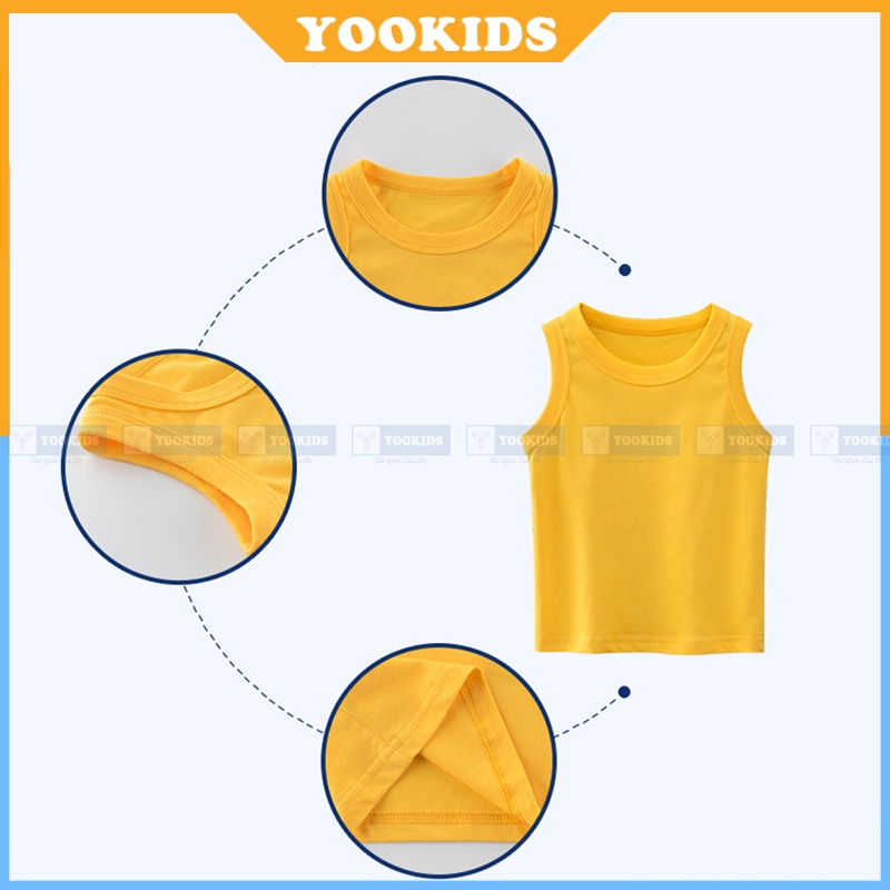 Áo ba lỗ trơn cho bé trai bé gái chất thun lạnh loại 1 YOOKIDS thấm hút mồ hôi cực tốt siêu mát cho bé 1 2 3 4  tuổi