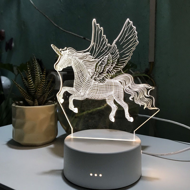 Đèn ngủ, đèn trang trí, Led 3D hình Unicon