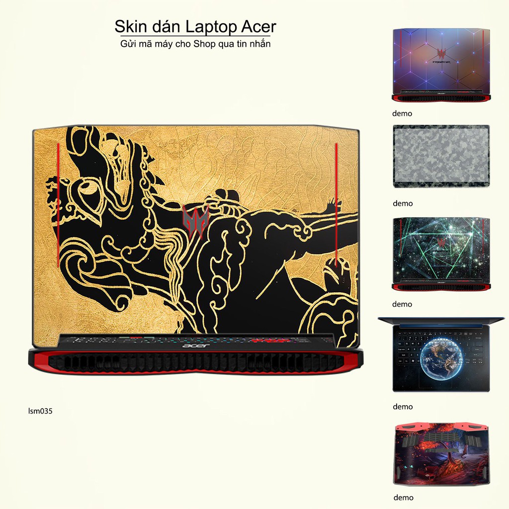 Skin dán Laptop Acer in hình Nghê Việt Nam - lsm035 (inbox mã máy cho Shop)