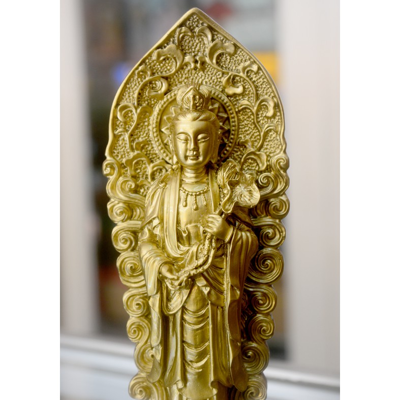 Bộ ba tượng Phật Tây Phương Tam Thánh hào quang cao 18cm-Nhiều mẫu