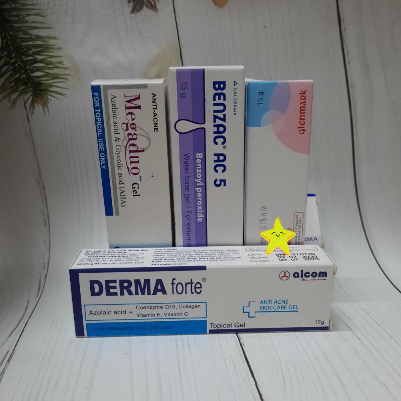 Megaduo Gel 15g, Derma Forte 15g, MS Gel 15g Cho Da Mụn