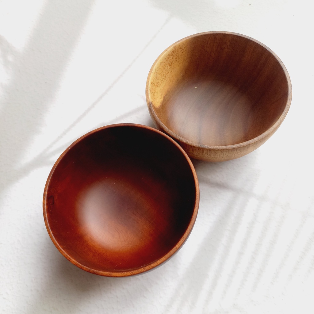 Tô, Bát Gỗ Keo Tự Nhiên/Nâu Đỏ 10x5cm Ăn Cơm, Súp, Đựng Nước Chấm, Bát Gỗ Nguyên Khối Của Vitrapro, Decor Chụp Ảnh