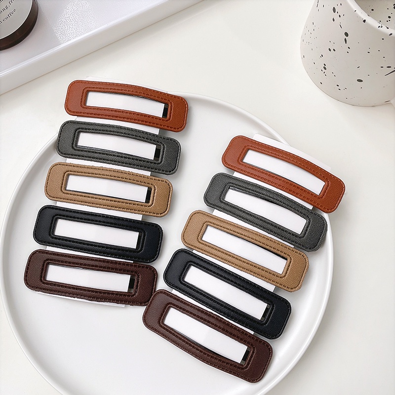 Kẹp tóc da PU phong cách Hàn Quốc độc đáo cho nữ