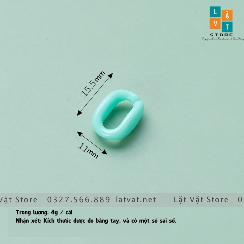 10 cái Mắt xích nhựa màu pastel, làm dây xích, dây chuyền, dây đeo khẩu trang, đồ DIY quà tặng - Mối nối nhựa ghép