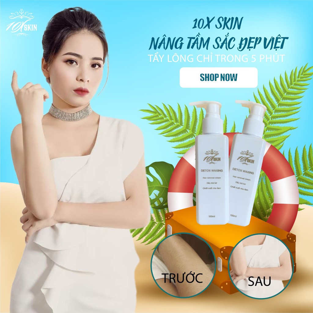 [CHÍNH HÃNG] Kem tẩy lông 10xskin - DETOX WAXING ( tặng kèm serum)