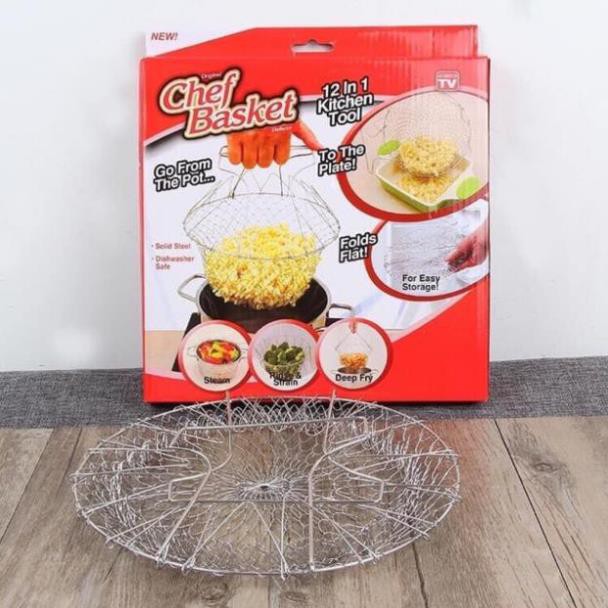 Rổ nhúng luộc, chiên và vớt đồ ăn CHEF BASKET tiện dụng