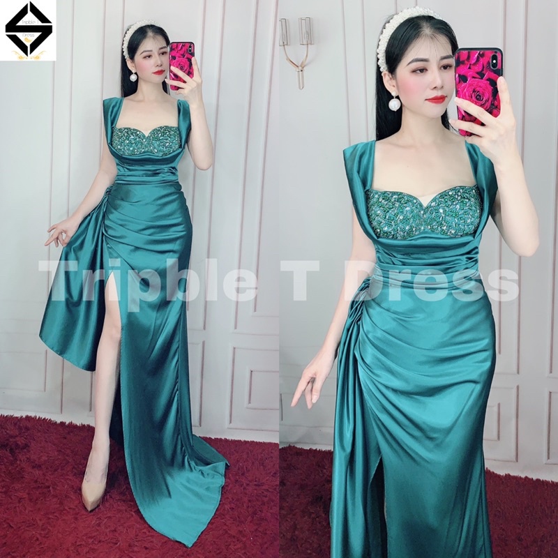 Đầm maxi body dạ hội dự tiệc siêu xinh kết cườm TRIPBLE T DRESS - size S/M/L - MS218Y