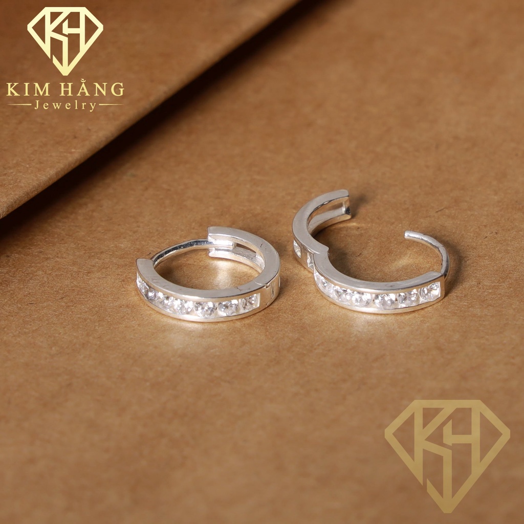 Khuyên Tai Bạc Thiết Kế 1 Tầng Đá KHJER047