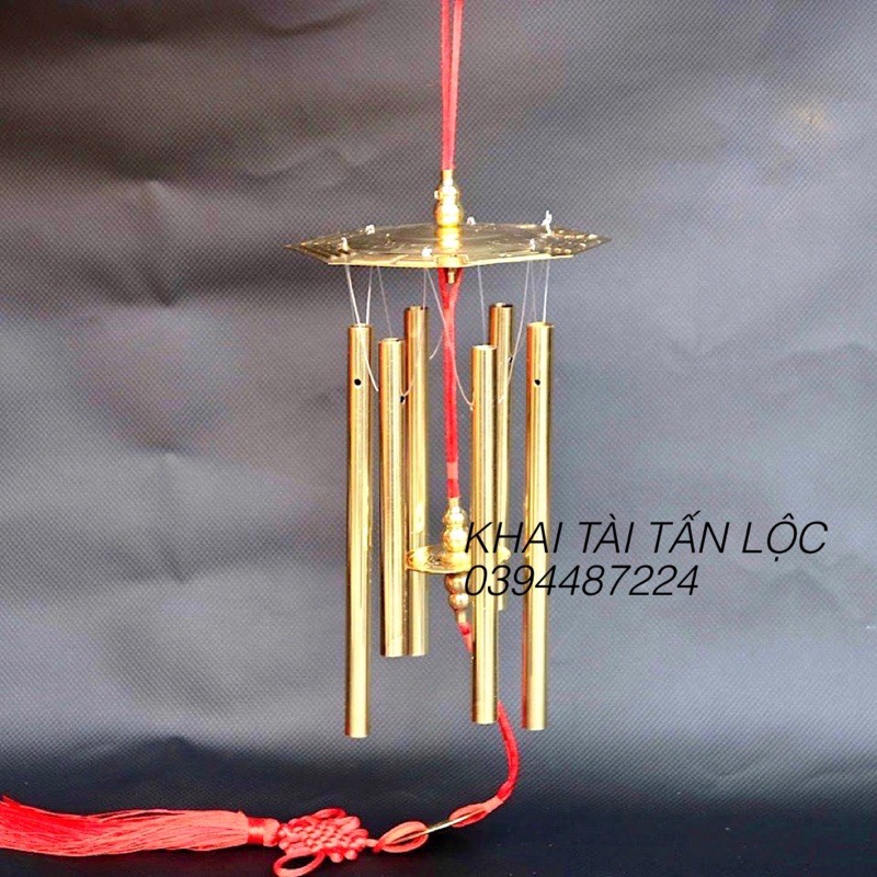 Chuông gió bát quái phong thủy 6 thanh đồng chiêu tài hoá sát
