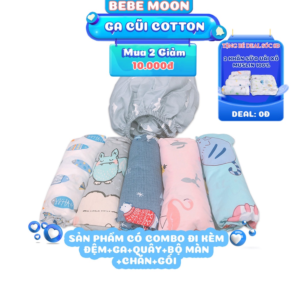 Ga Đệm Cũi Cho Bé Chất Liệu 100% Cotton Mềm Mịn 10 Màu Sắc Cực Đẹp Made In Việt Nam - BeBe Moon | BigBuy360 - bigbuy360.vn