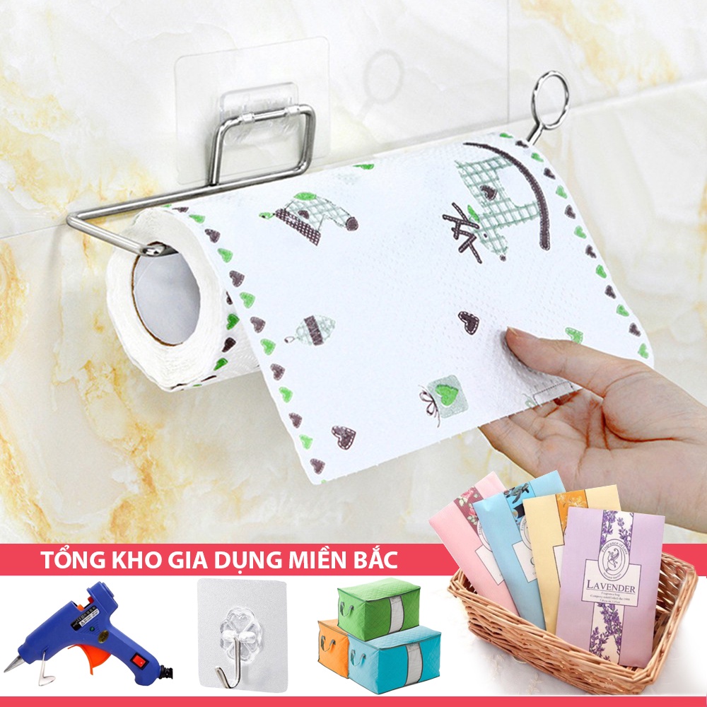 [Tổng Kho Sỉ] Giá Khung Inox 304 Treo Cuộn GIẤY VỆ SINH G8 Kèm Móc Treo Dán Tường