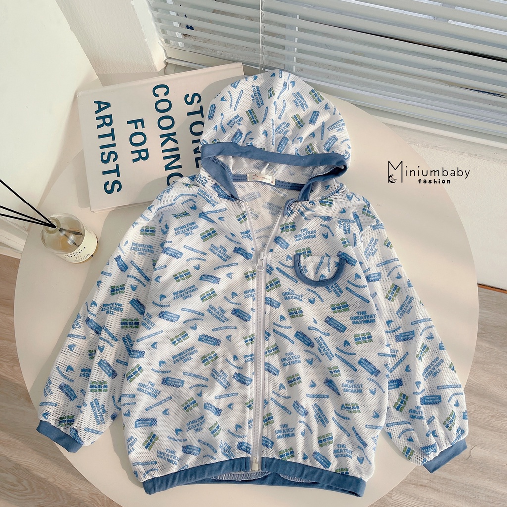Áo khoắc chống nắng lưới thời trang cho bé trai/gái chất liệu cotton, miniumbabyfashion CN1211