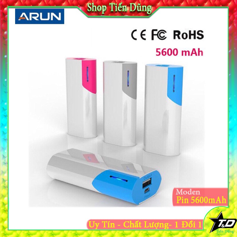 PIN DỰ PHÒNG ARUN 5600mAh có 1 cổng sạc USB