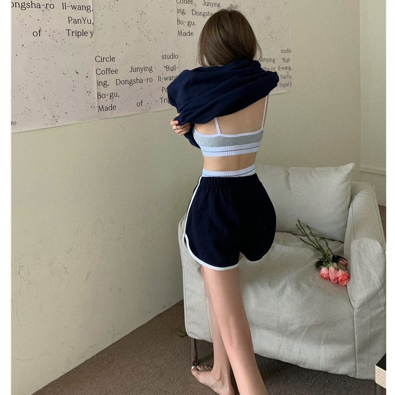 Bộ Đồ Tập Thể Thao Gồm 5 Màu Sắc Tương Phản Tùy Chọn Dành Cho Nữ