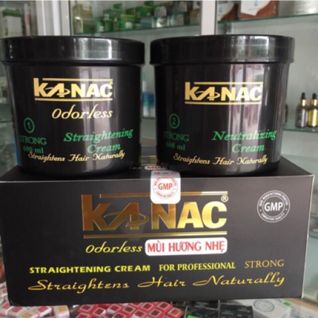 Thuốc duỗi tóc Kanac 600g CHÍNH HÃNGnhẹ mùi thích hợp tóc khỏe dành cho salon chuyên nghiệp
