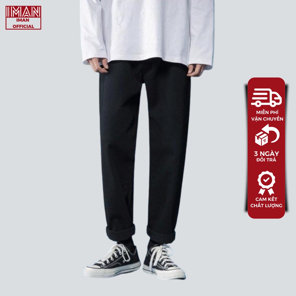 Quần baggy đen nam ống suông rộng
