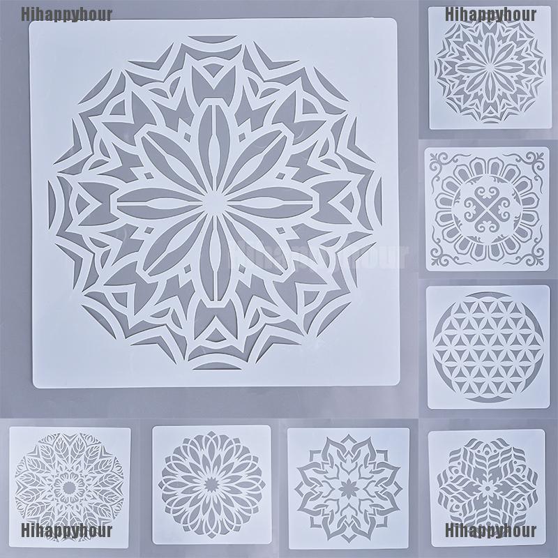 Khuôn Mẫu Vẽ Trang Trí Sàn Nhà 30x30cm Họa Tiết Mandala Diy