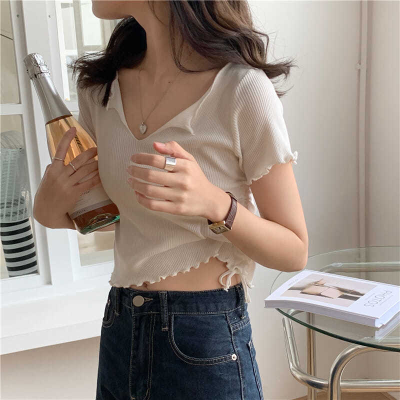Áo thun Croptop tay ngắn thời trang mùa hè cho nữ
