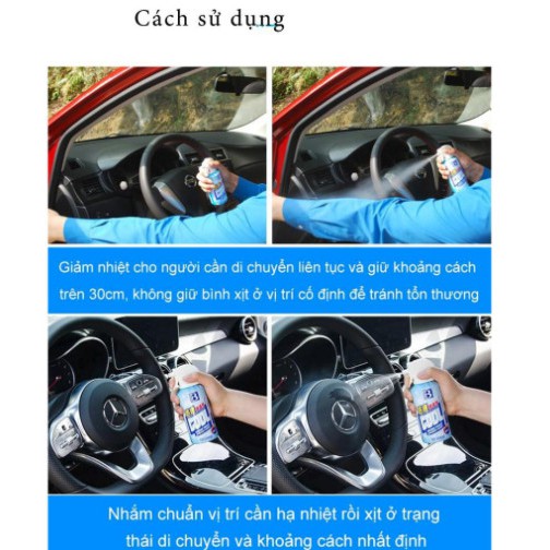 Bình xịt làm lạnh tức thời, mát nội thất xe ô tô, xe máy, khử mùi hiệu quả