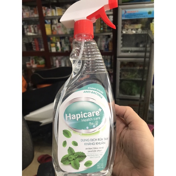 RỬA TAY KHÔ KHÁNG KHUẨN CÓ VÒI XIT HAPICARE 500ML | BigBuy360 - bigbuy360.vn