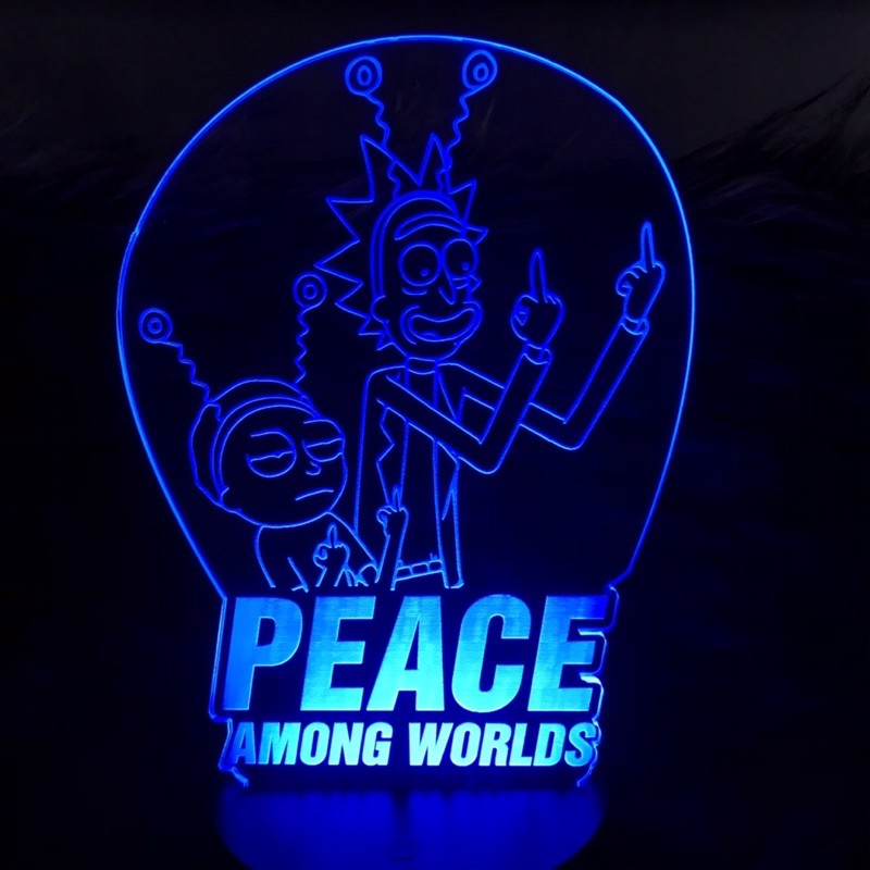 Đèn Ngủ Led 3d Hoạt Hình Rick and Morty Đèn bàn Đèn Cho Trẻ Em Quà tặng trang trí nội thất
