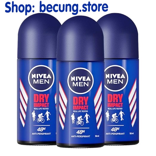 Lăn khử mùi nam Nivea Men Dry Impact khô thoáng tức thì 50ml.