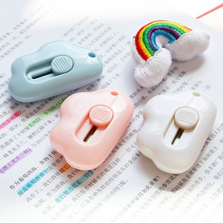 Dao Rọc Giấy/ Dao Dọc Giấy, Cắt Giấy Mini Hình Đám Mây Xinh Xắn Nhiều Màu Có Lỗ Treo Móc Khoá
