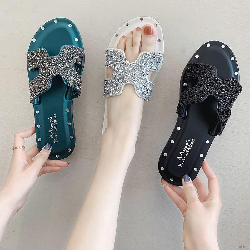 Dép nữ đính cườm thời trang mùa hè | BigBuy360 - bigbuy360.vn