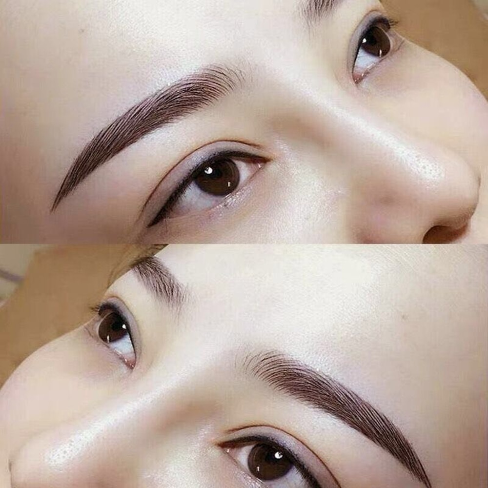 [Hàng mới về] Bút Kẻ Lông Mày Dạng Phẩy Sợi Chống Nước Lâu Phai Thiết Kế Đầu Bút Phân Thành 4 Nhánh