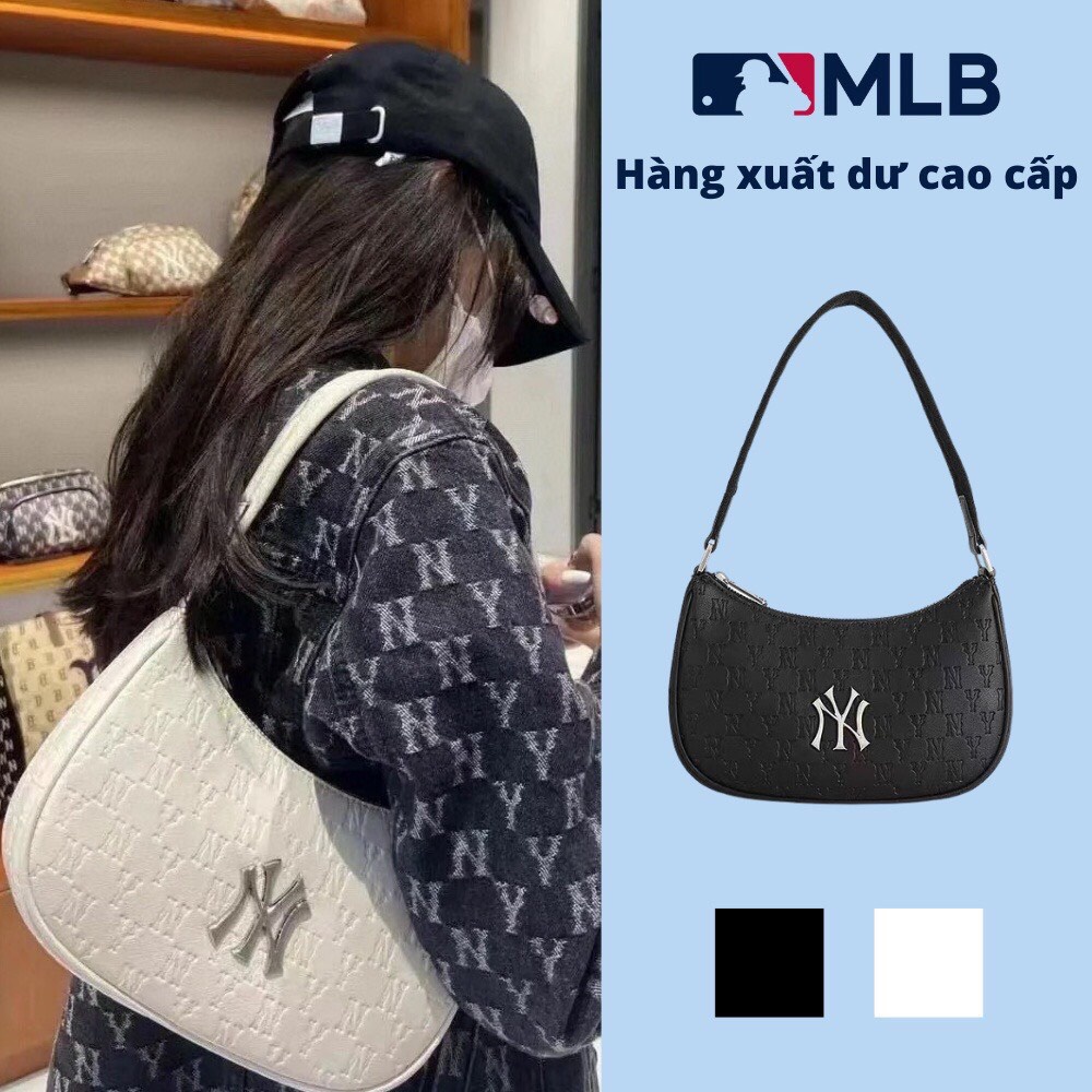 [Bản 1:1] Túi Kẹp Nách Da 3D Chìm MLB NY Full Tag