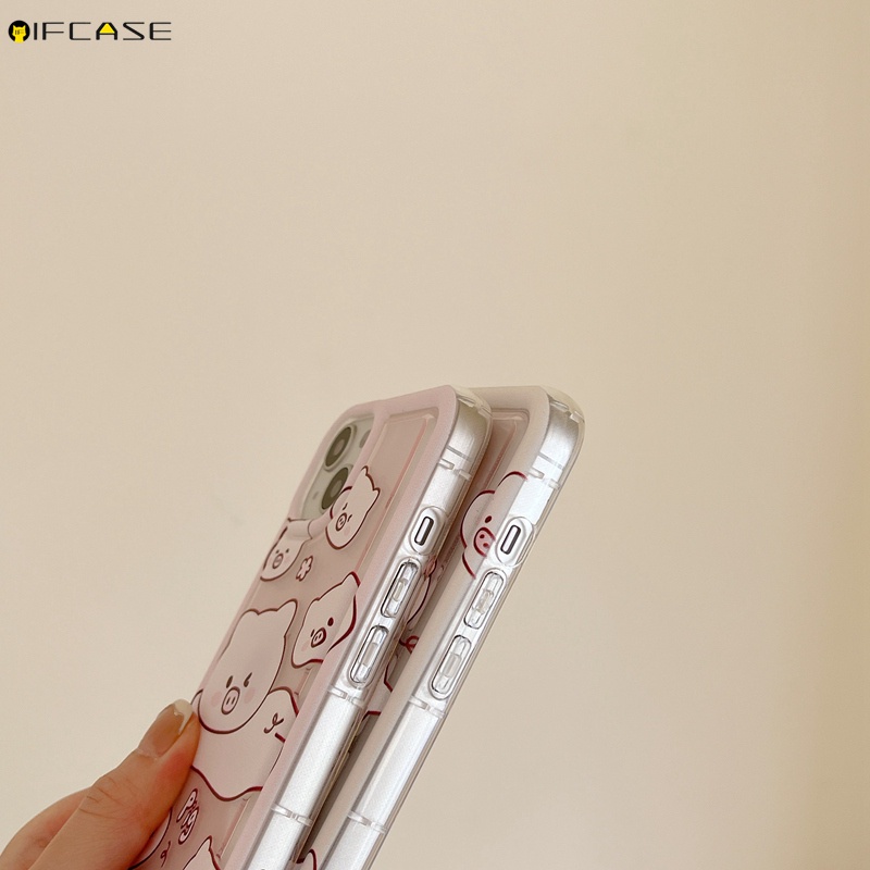Ốp Điện Thoại Mềm Trong Suốt Chống Sốc In Hình Heo Hồng Cho iPhone 14 Plus 14 13 12 11 Pro Max XS Max XR X