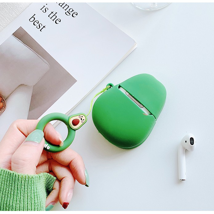 Vỏ ốp case airpod airpods 1/2/Pro/i12/i9/i7/tws bảo vệ tai nghe không dây bluetooth Bơ Mặt Vàng - Shop1688