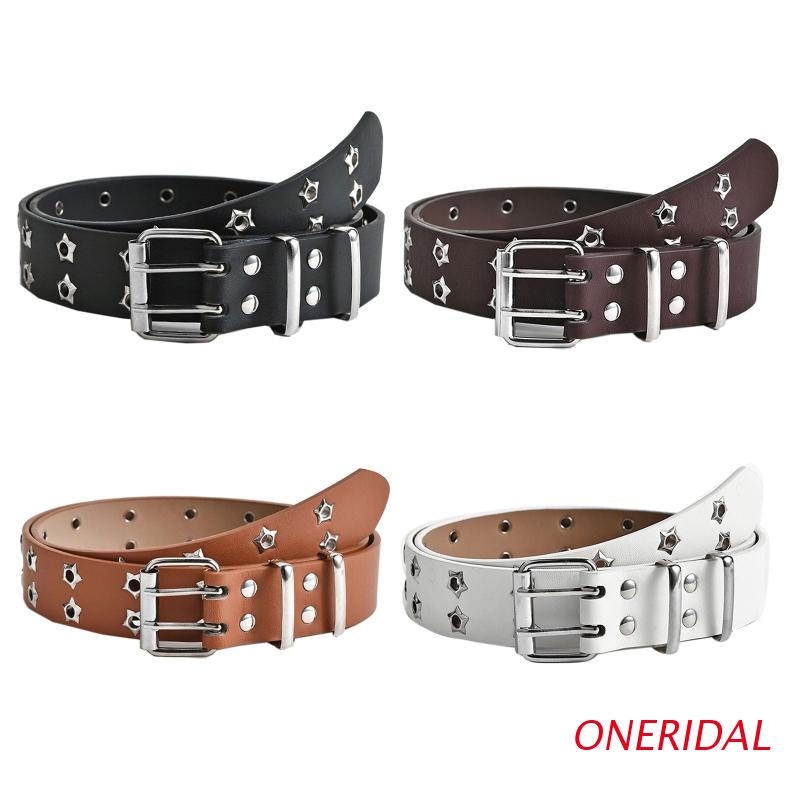 Thắt Lưng Da PU 2 Lỗ Fenteer1 Phong Cách Punk Gothic Cho Nữ