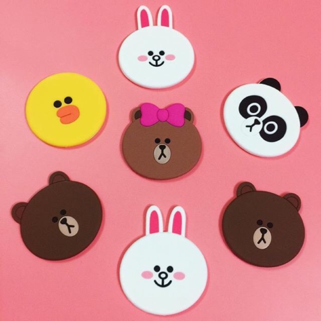 Gương tròn 1 mặt silicons line