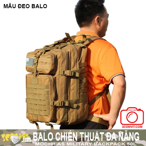 Balo laptop thời trang đa năng phong cách chiến thuật 50L