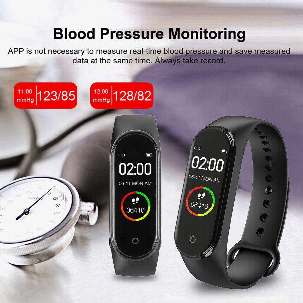 M4 Smart Sports Bracelet Dedicated Multi-Purpose Heart/Blood Pressure Monitor Smart Watch Supports Xiaomi, Huawei, Samsung Iphone