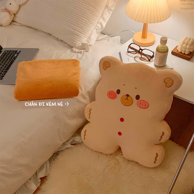 Order | Gấu nâu / gấu bông tựa lưng / bộ chăn gối văn phòng, sinh viên tiện lợi