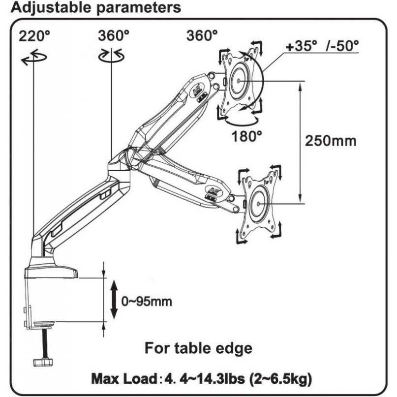 [NEW 2022] Giá treo màn hình North Bayou NB-F80 từ 17inch-30inch, Max tải 7kg, chuẩn VESA - BH 12 tháng chính hãng