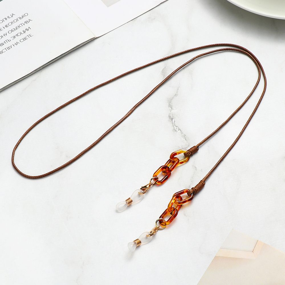 Dây đeo mắt kính họa tiết da báo bằng acrylic thời trang