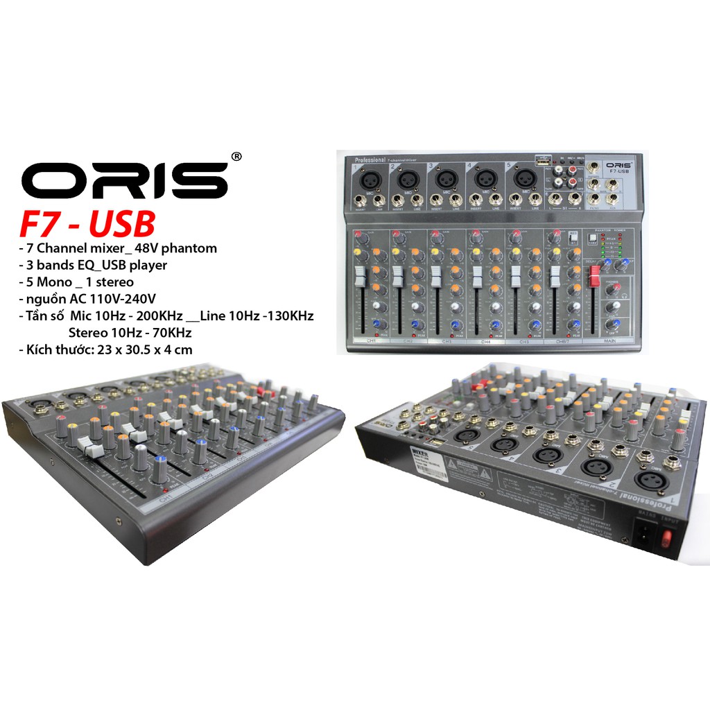 MIXER KARAOKE LIVE STREAM ORIS F7 USB PRO