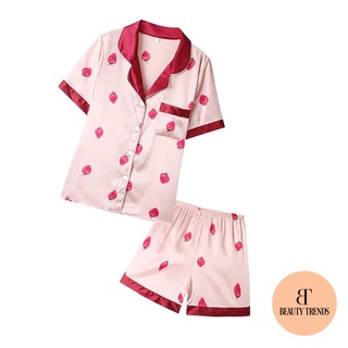 BỘ PIJAMA LỤA QUẢNG CHÂU - SET ĐỒ NGỦ ĐÙI NỮ LỤA CAO CẤP
