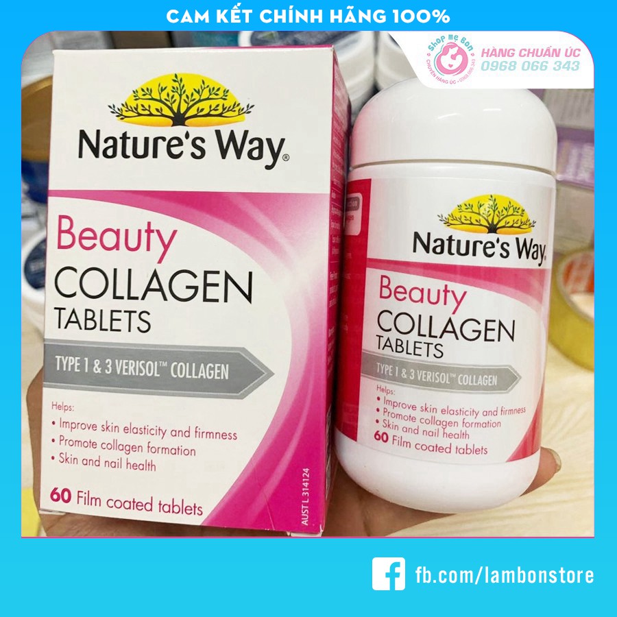 [CHUẨN AIR] Collagen viên Nature's Way Beauty Collagen Booster 60 viên - Xuất xứ Úc Chính Hãng