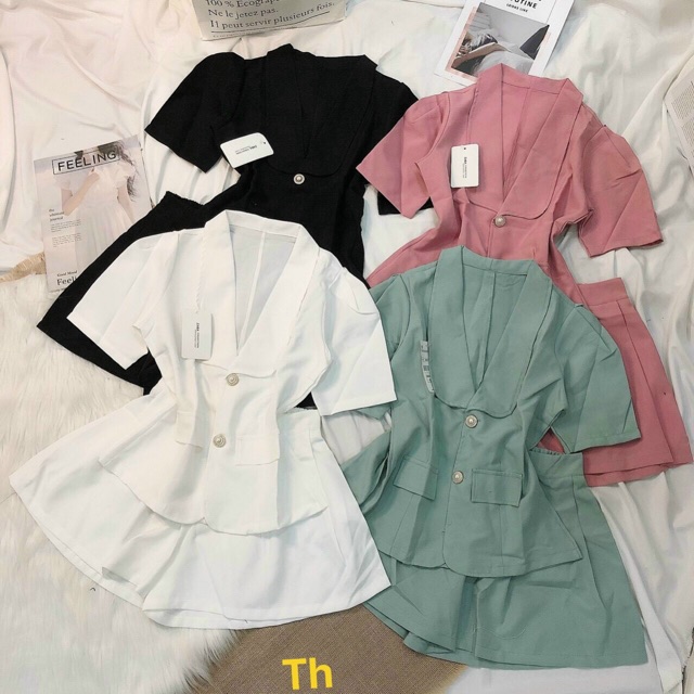 SET VEST ĐÙI CỔ XINH (KÈM CLIP THẬT)