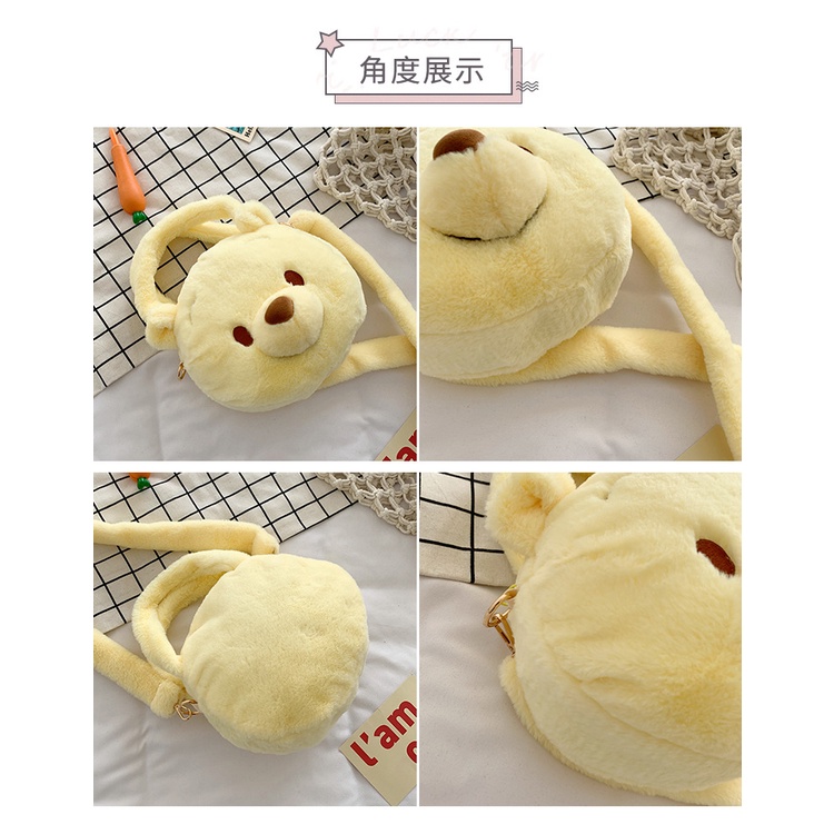 Túi đeo chéo gấu bông nữ cute Hình Gấu Nhồi Bông Dễ Thương Dùng Làm Quà Tặng Sinh Nhật Cho Bạn Gái