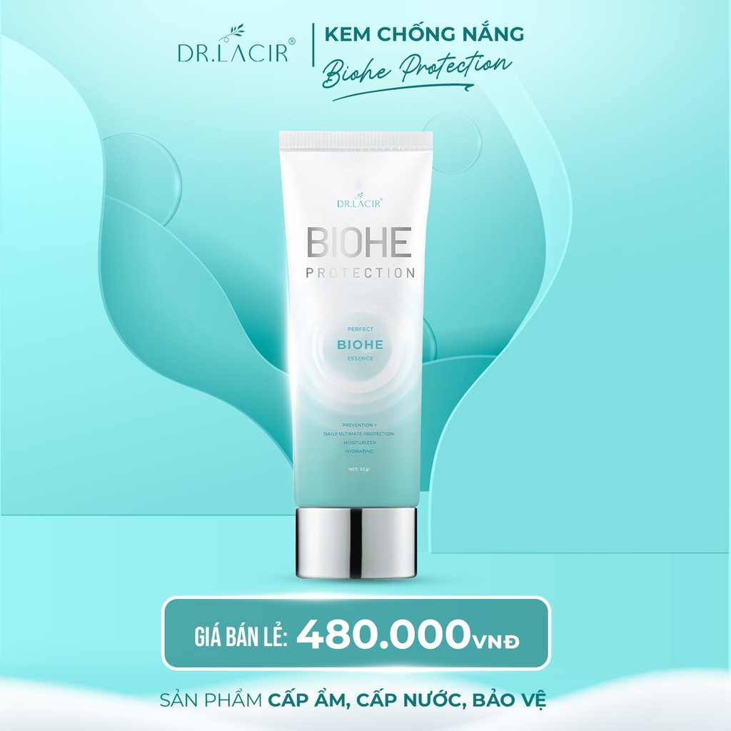 Combo 2 món chăm sóc da mặt Dr.Lacir Kem chống nắng sinh học 60ml Sữa tẩy trang cao cấp 120ml LM26