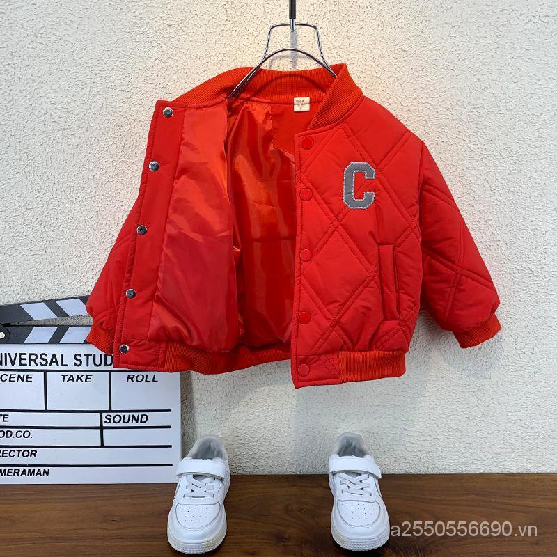 Áo Khoác Bóng Chày Lót Cotton Dày Dặn Thời Trang Mùa Đông Mới Cho Bé Trai