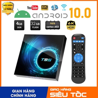 Mua TIVI box T95 6K RAM 4G bộ nhớ trong 32G  Bluetooth 5.0 WIFI 5G Android 10 thoải mái giải trí học online qua ZOOM