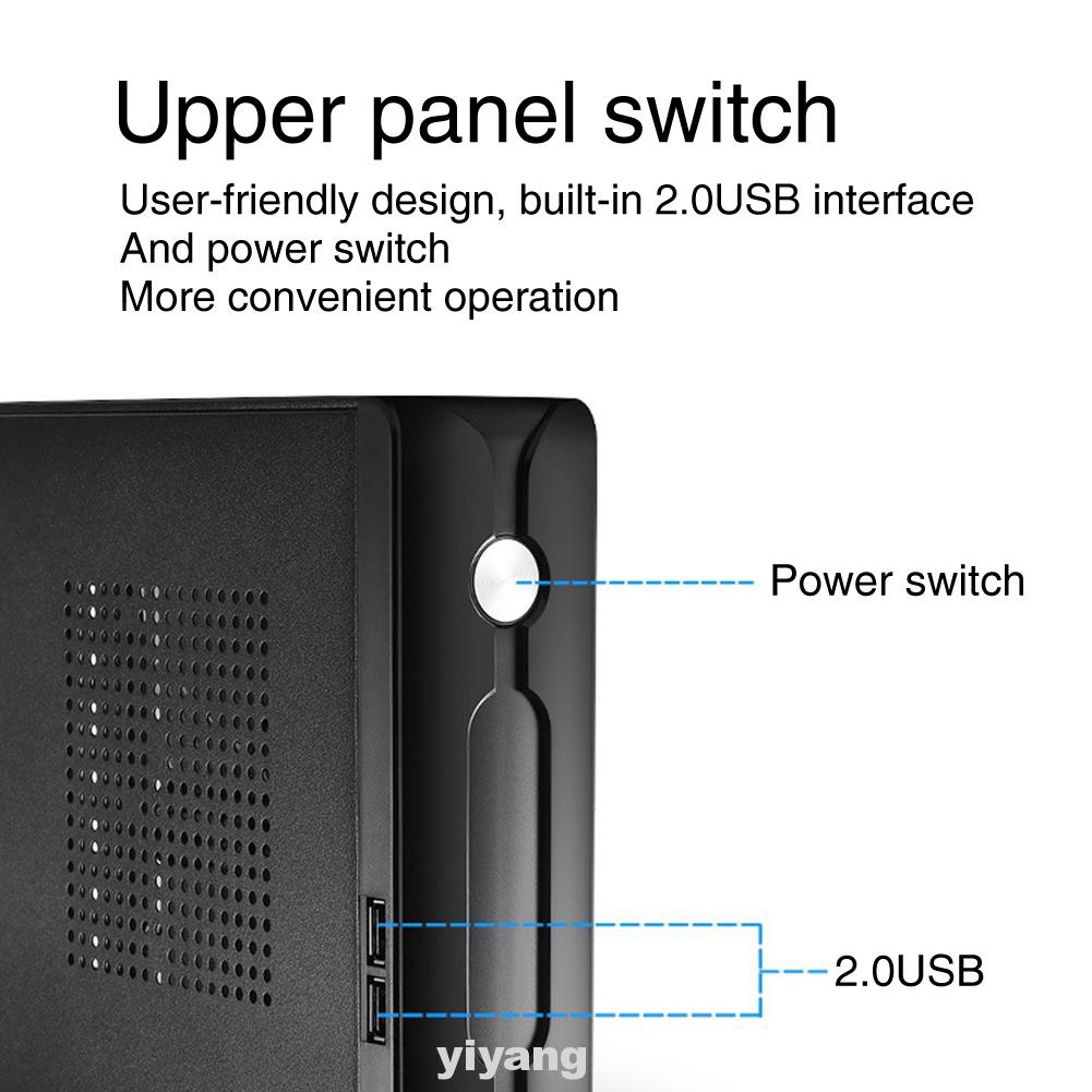 2.0 USB Gaming Horizontal Power Supply Practical Home HTPC Mini ITX Computer Case